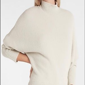 Express Mock Neck Dolman Faux Wrap Hem Sweater
